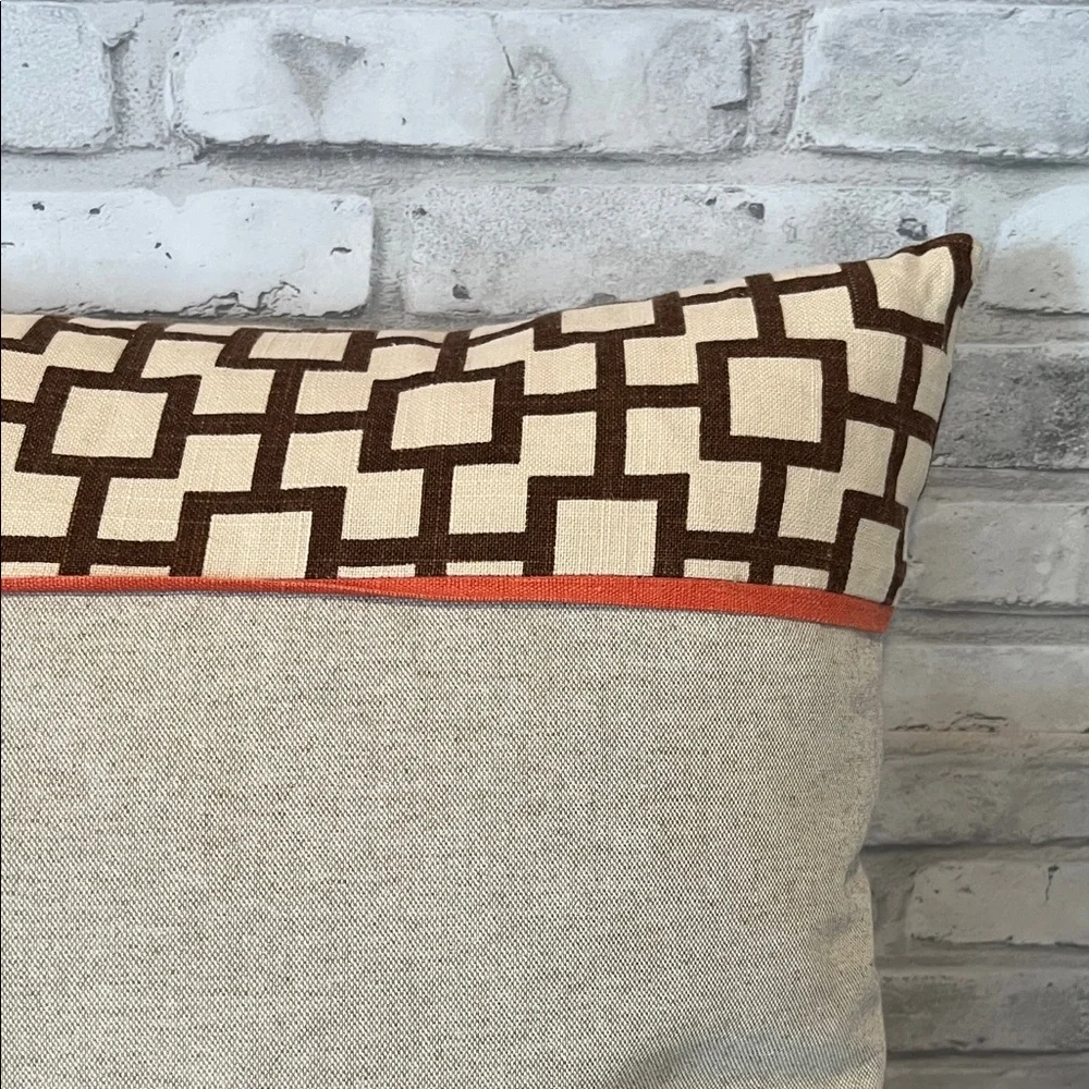 Lacefield Designs Turtle Design 20 inch feather Throw Pillow orange brown cotton